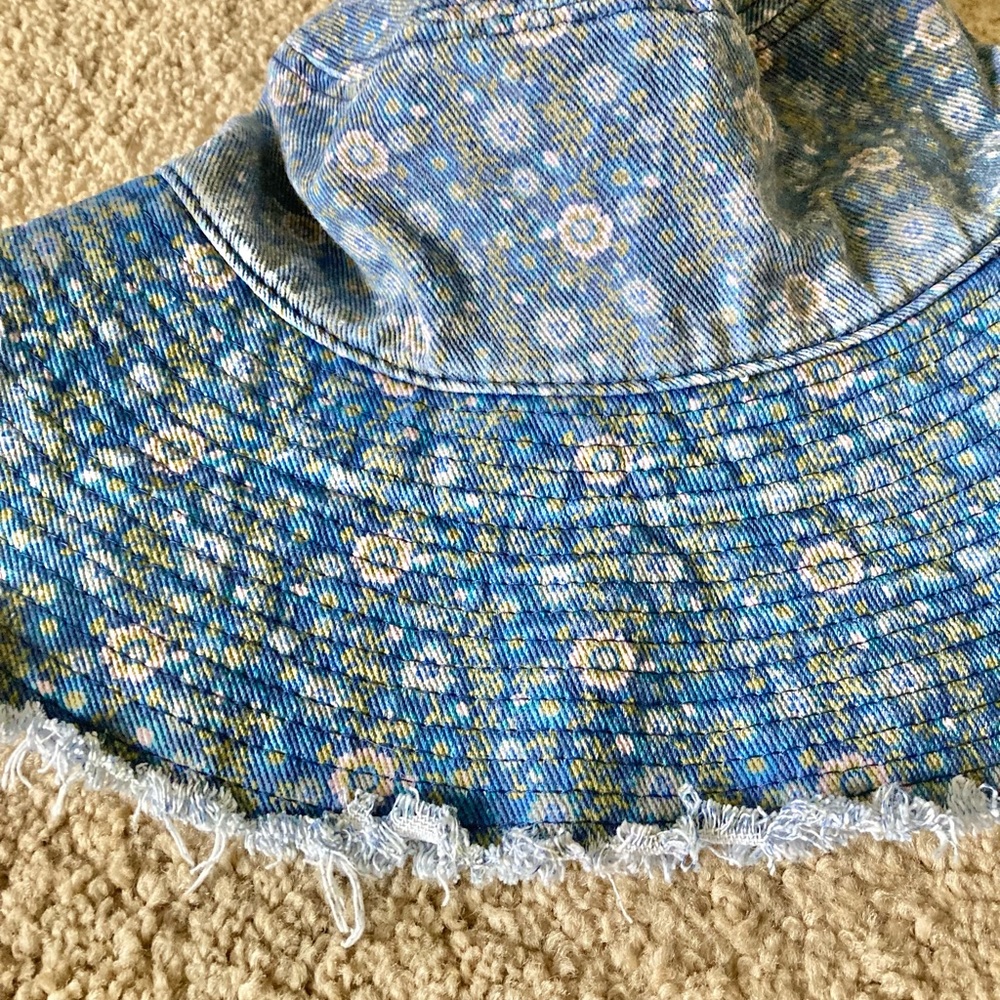 NATURAL LIFE Blue Floral Wide Brim Sun Hat - Picture 2 of 6